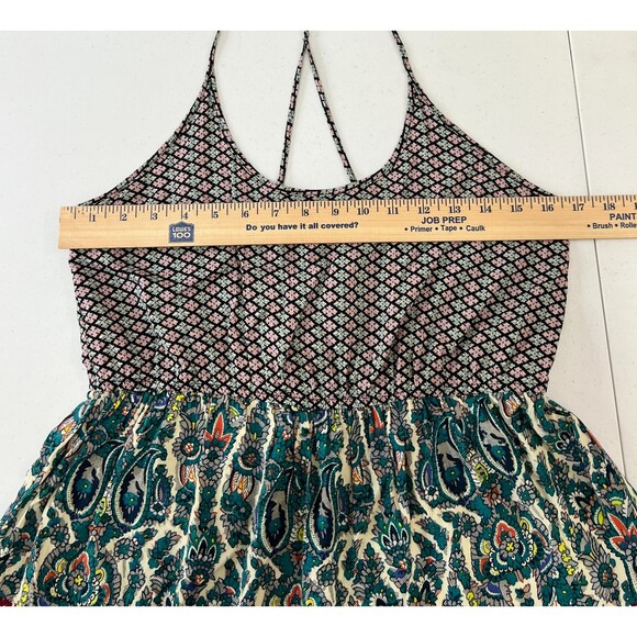 Umgee Women's Floral Boho Tiered Dress Green Red Blue Size S - Picture 5 of 10